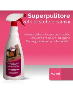 Superpulitore per vetri di stufe e camini. 750ml 2