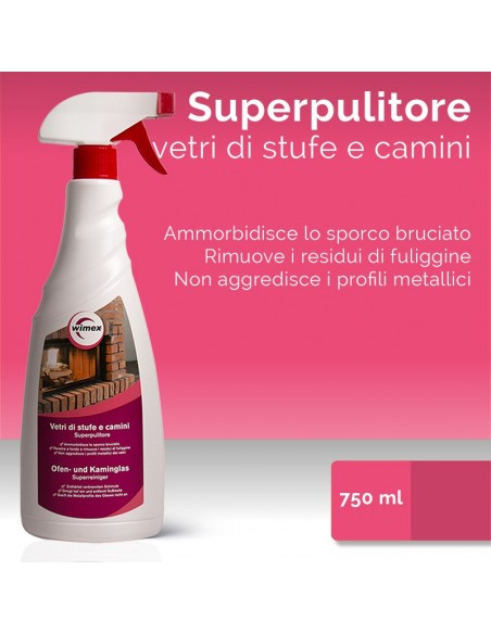 Superpulitore per vetri di stufe e camini. 750ml