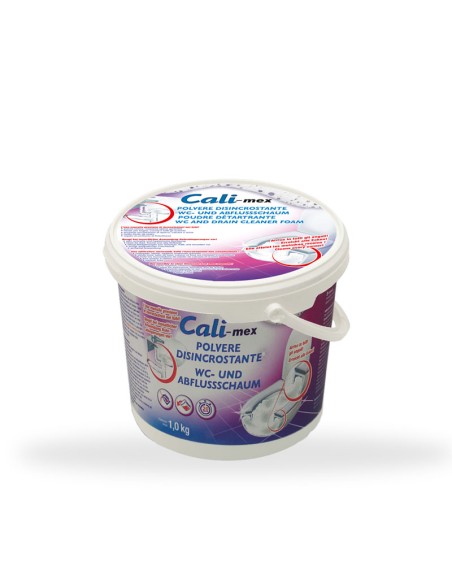 Kit Pulizia e Manutenzione degli scarichi di Bagno e Cucina. Cali-mex Schiuma 1 kg + Disotturante rapido 1 Litro