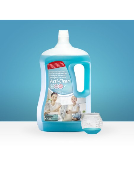 Acti-clean detersivo per bucato. Superconcentrato, con pallina dosatrice. 3 litri
