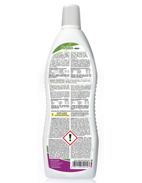 Brillo-mex detergente piatti concentrato - lavaggio a mano. 1 litro