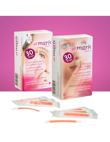 Kit 60 Strisce Depilatorie Sopracciglia e Baffetti