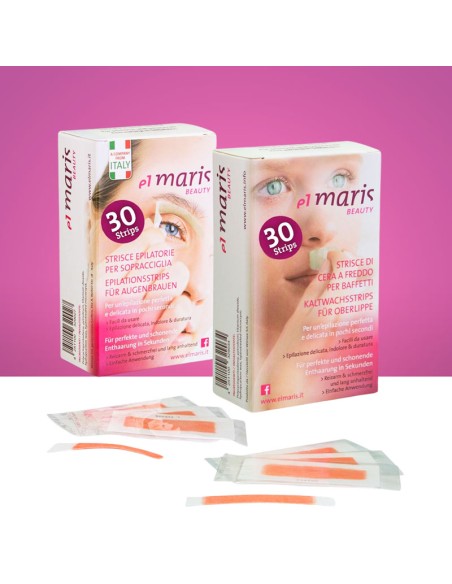 Kit 60 Strisce Depilatorie Sopracciglia e Baffetti
